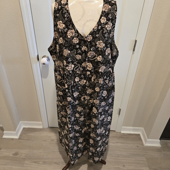 Erika And Co Vintage Floral Corduroy Button Down Dress,  Size XL - Picture 2 of 12